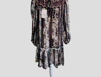 Free People - Mini Embroidered Floral Semi Sheer Boho Dress