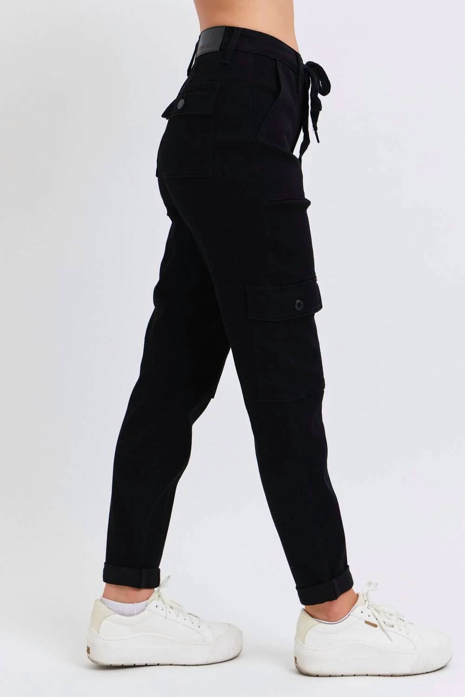 Judy Blue - High Waist Cargo Cuff Jogger Denim Jeans