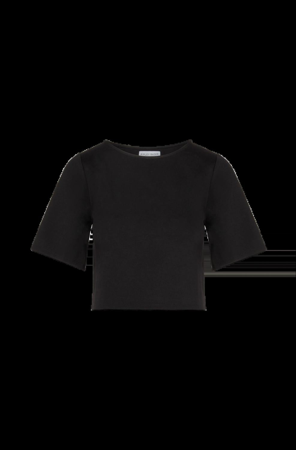RIPLEY RADER Ponte Short Sleeve Top in black - women's shirt - view 4
