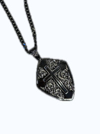 Twister Men's Shield Cross Necklace in silver - men's jewelry
