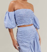 Sugarlips - Sammy Striped Elvie Smocked Cropped Top