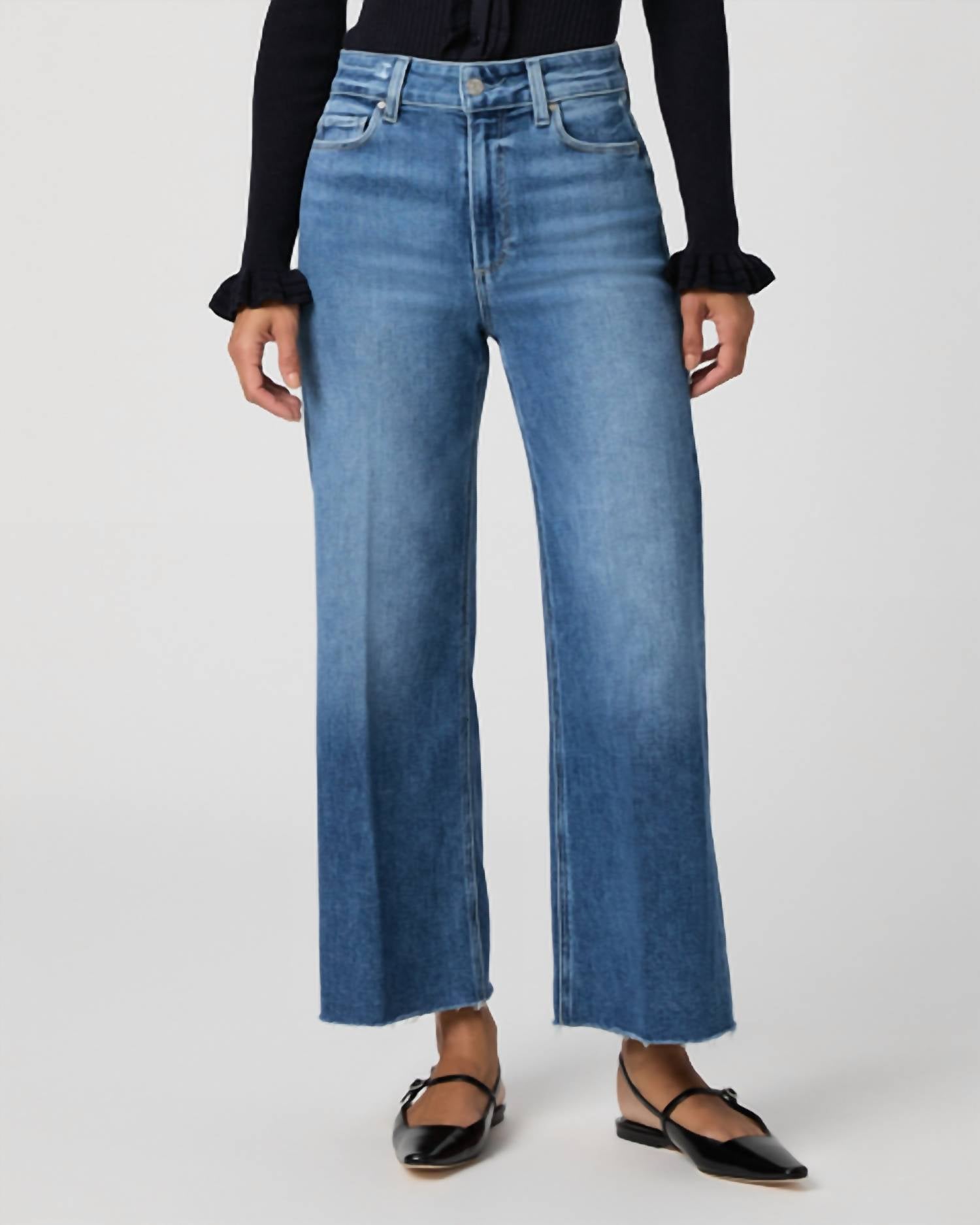 Paige - Anessa Raw Hem Wide Leg Jean