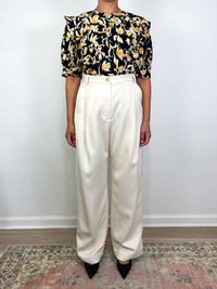 Ulla Johnson Carmen Short Sleeve Blouse in tourmaline - women's blouse - alternate view