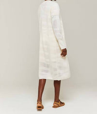 Brodie Cashmere - Pointelle Zebra Maxi Cardigan