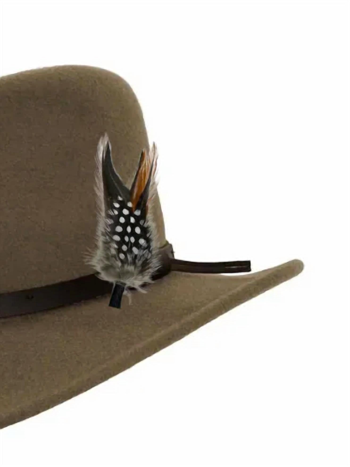 American Hat Makers Women's Pathfinder Wool Felt Hat in khaki brown - women's hat - detail view