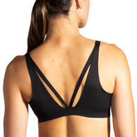 BROOKS Women's Dare Strappy Run Bra 2.0 in black - women's intimate - detail view