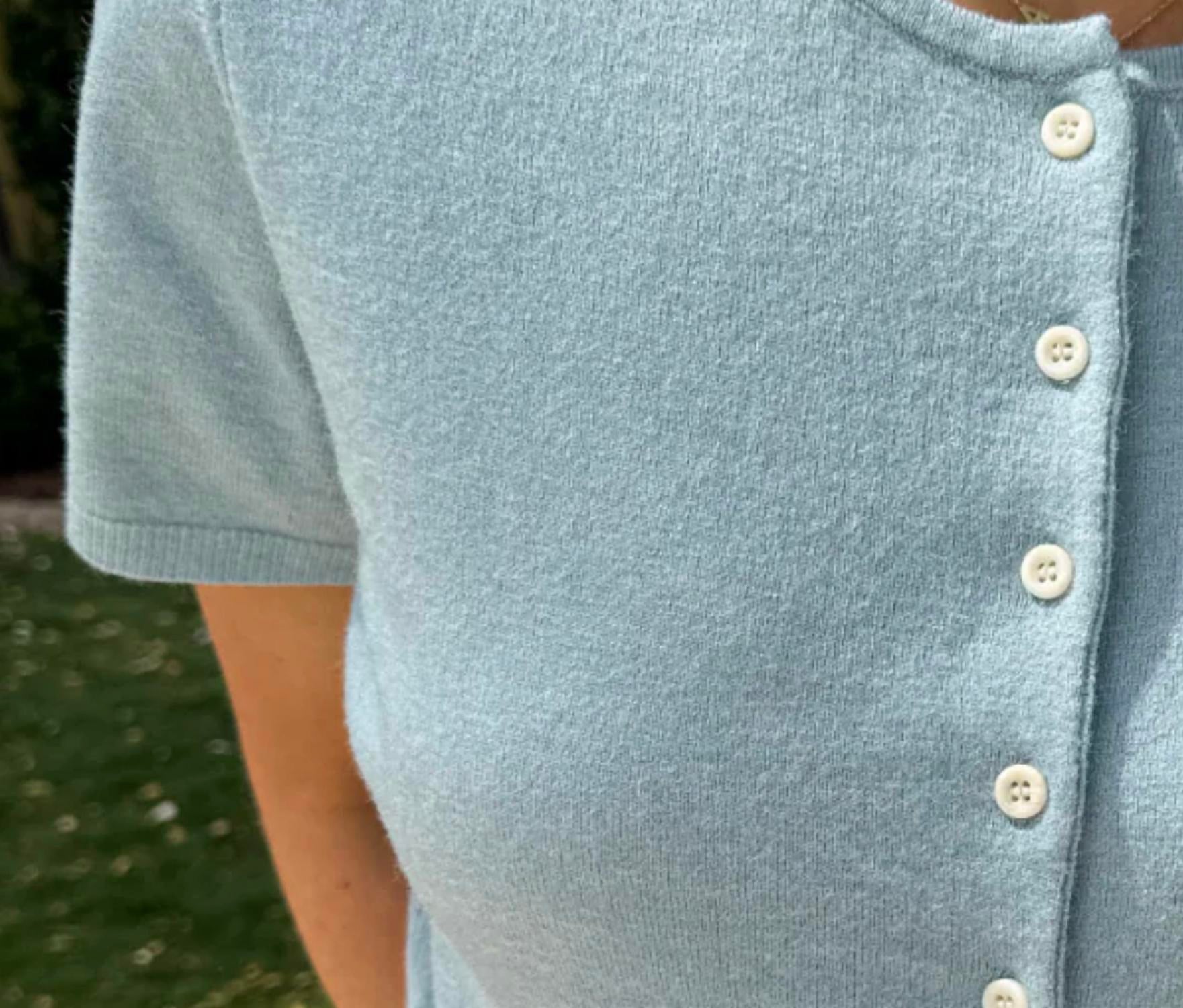 MOD REF Daylight Knit Top in blue - women's t-shirt - detail view