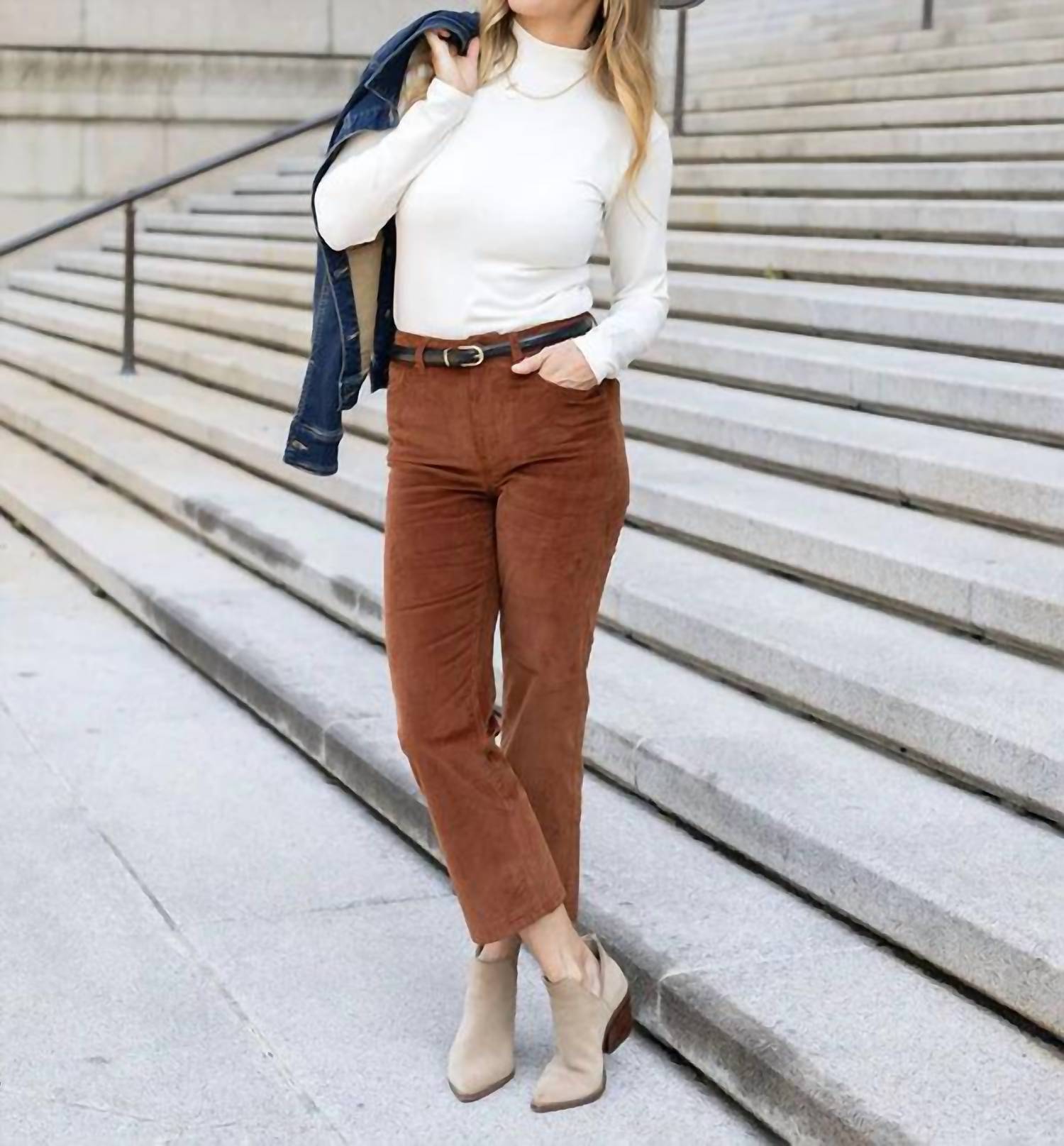 Grace And Lace - Corduroy Straight Leg Pants