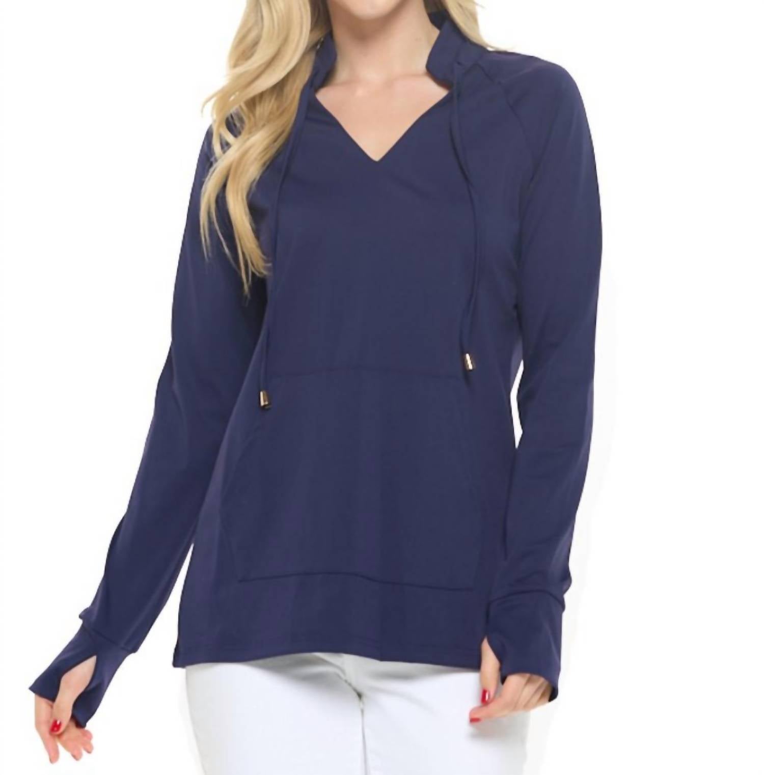 Aryeh - Split V-neck With High Stand Collar Pullover Top - Plus