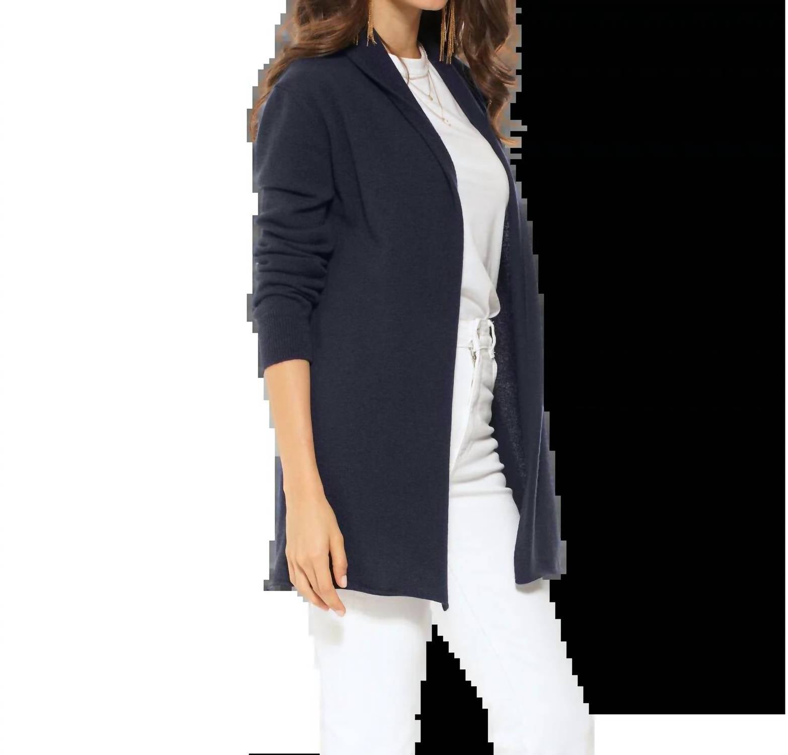 Monticelli Cashmere - Women's Pure Cashmere Long Open Front Cardigan