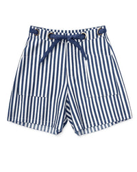 Urban Daizy - Women's Janet Striped High Rise Denim Shorts