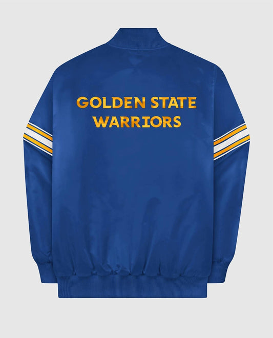 Starter - Men's Golden State Warriors Satin Full Snap Jacket