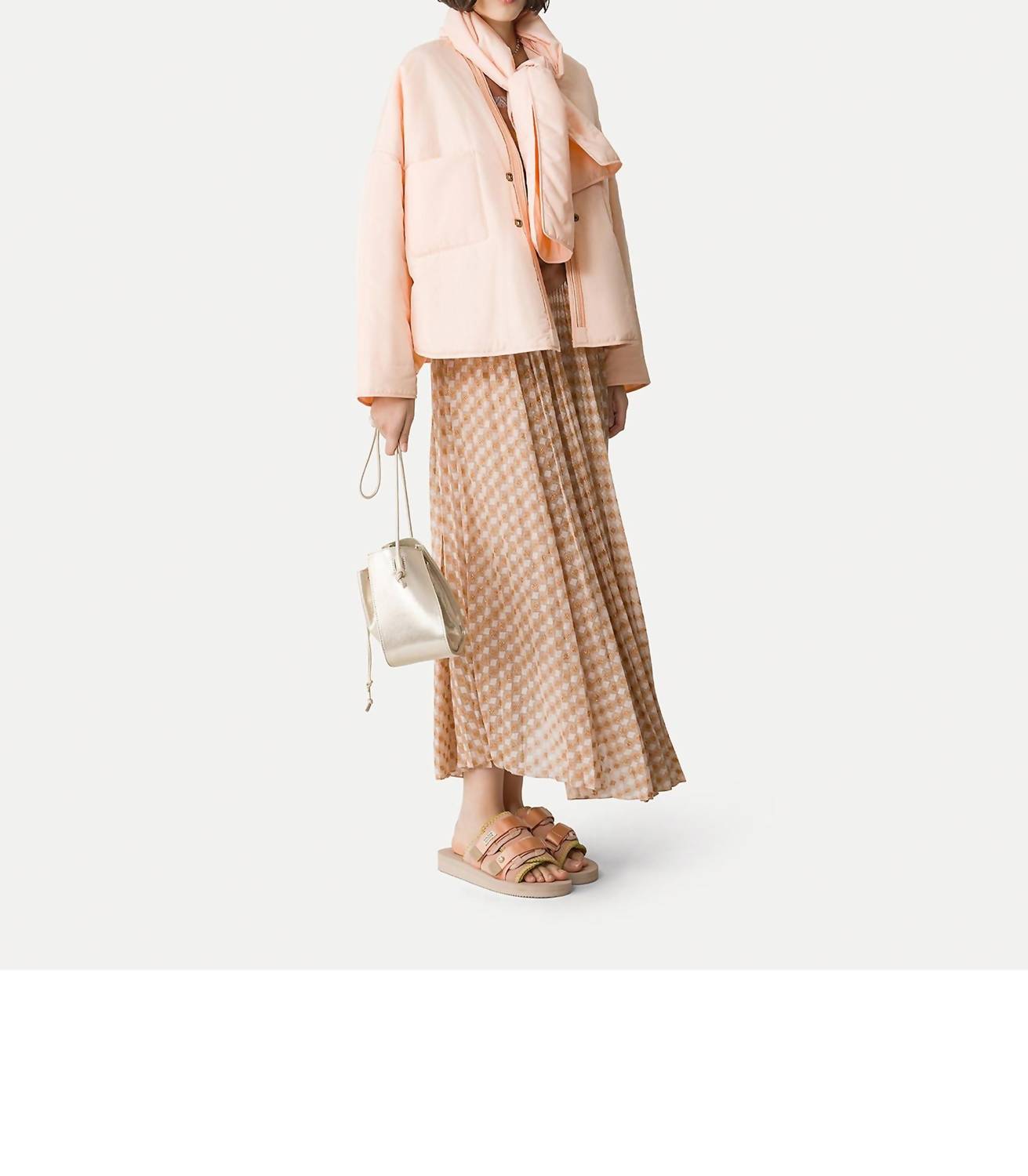 forte forte Pleated Maxi Skirt in alba - women's skirt - detail view