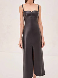 Alexis - Vegan Leather Midi Dress