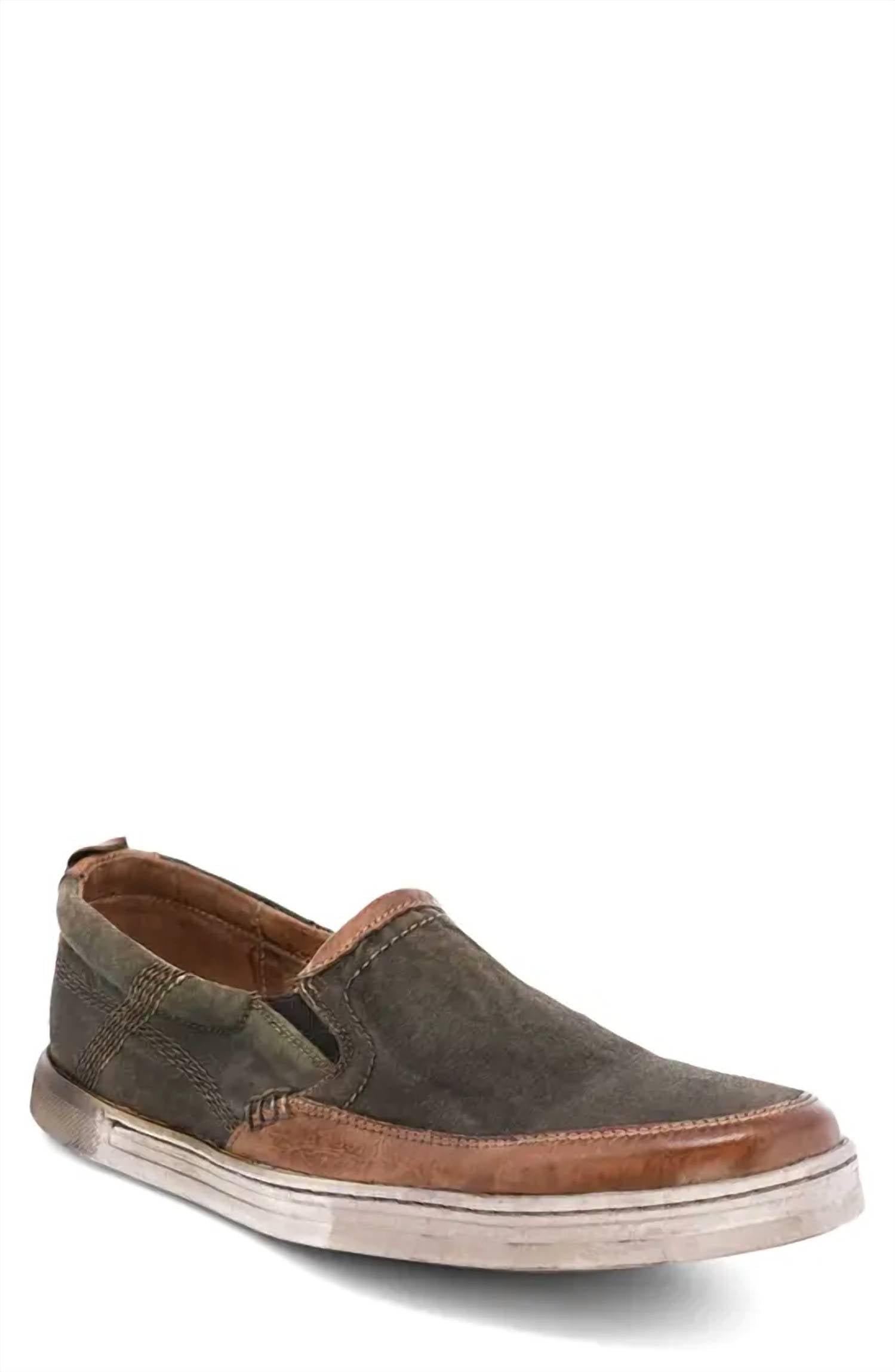 BEDSTU Men's Carp Slip On Shoes in slate olive - men's loafer