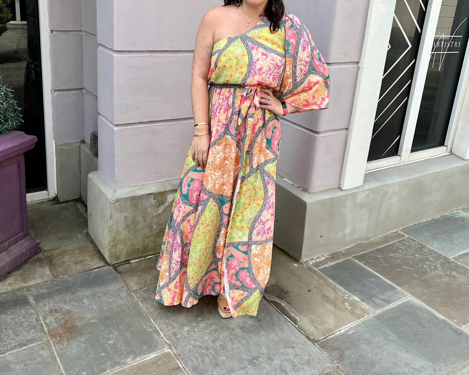Flying Tomato - Morrocan One Shoulder Dress