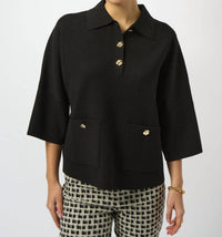 Joseph Ribkoff - Boxy Knit Pullover With Polo Collar
