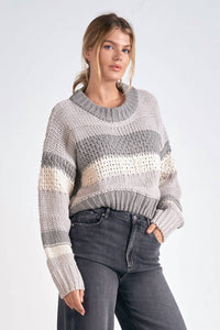 Elan - Cropped Stripe Sweater