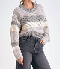 Elan - Cropped Stripe Sweater