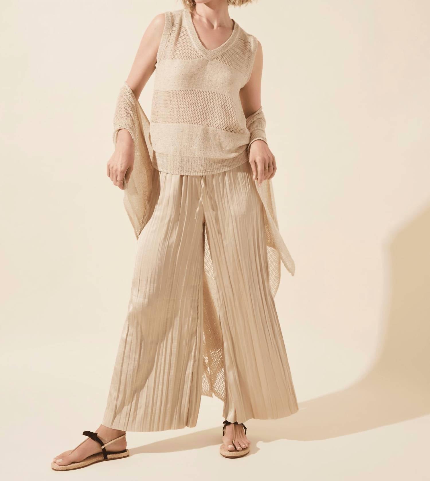 Lysse - Packable Pleated Palazzo Pants