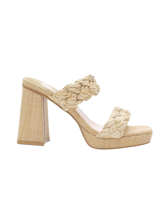 Miim - Women's Double Strap Raffia Heels