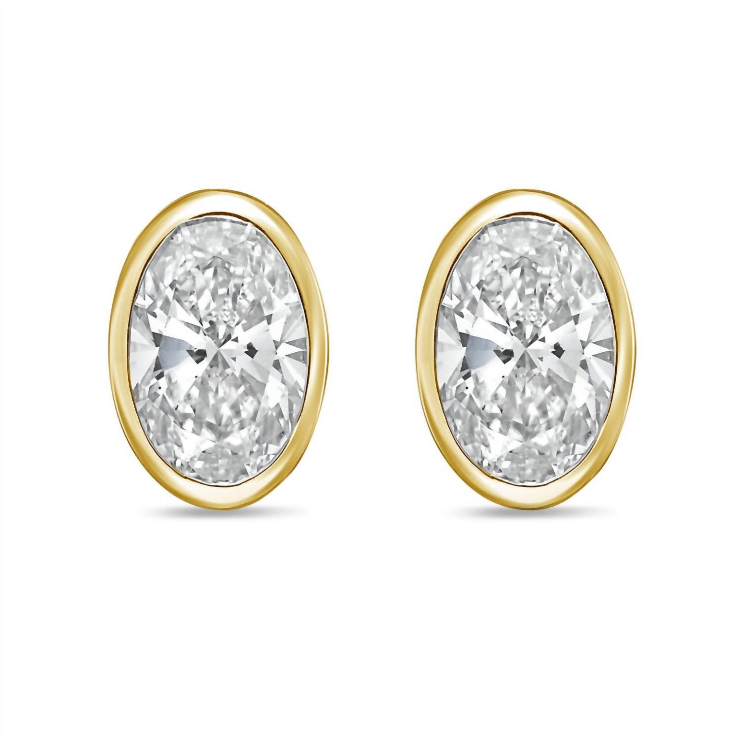 Diana M Jewels - Women's Oval Lab-grown Diamond Stud Earrings (4.00 Tcw) - Signature Plus