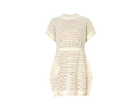 Pepita & Me Celosia Knitted Dress in ivory - kids' dress - detail view