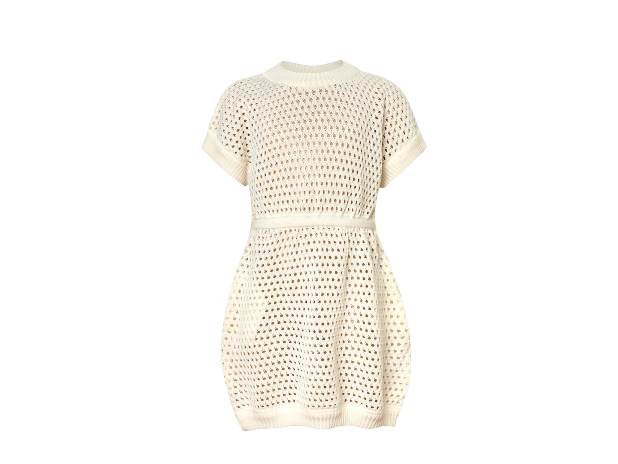 Pepita & Me Celosia Knitted Dress in ivory - kids' dress - detail view