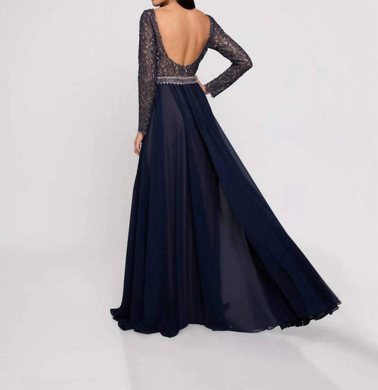 Terani Couture - Lace Long Sleeved A-line Gown