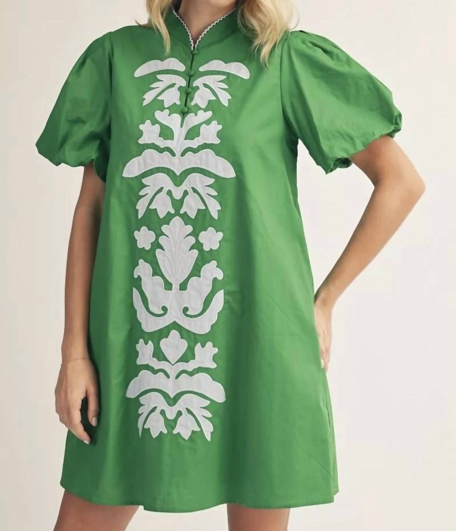 Jodifl - Emerald Isle Embroidered Shift Dress