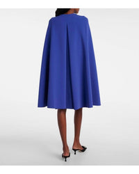 Roksanda Twiggy Cropped Crepe Mini Cape Dress in marine - women's dress - detail view