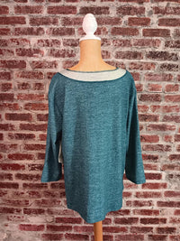 Multiples - Women's 3/4 Sleeve Faux Button Pull On Top