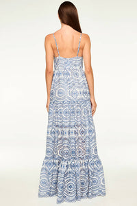 Misa Los Angeles Mariana Maxi Dress in blue embroidered eyelet - women's dress - alternate view