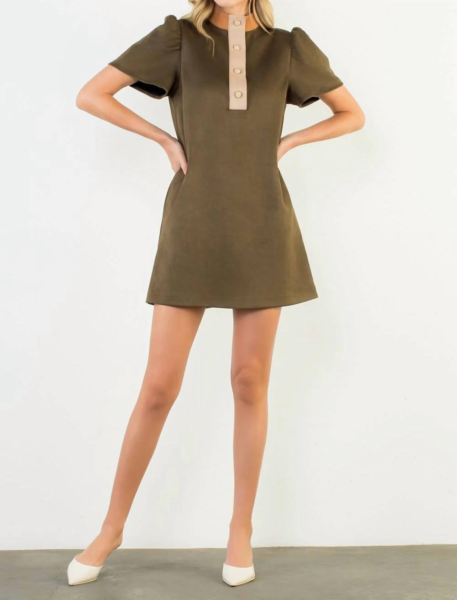 Thml - Short Sleeve Suede Dress