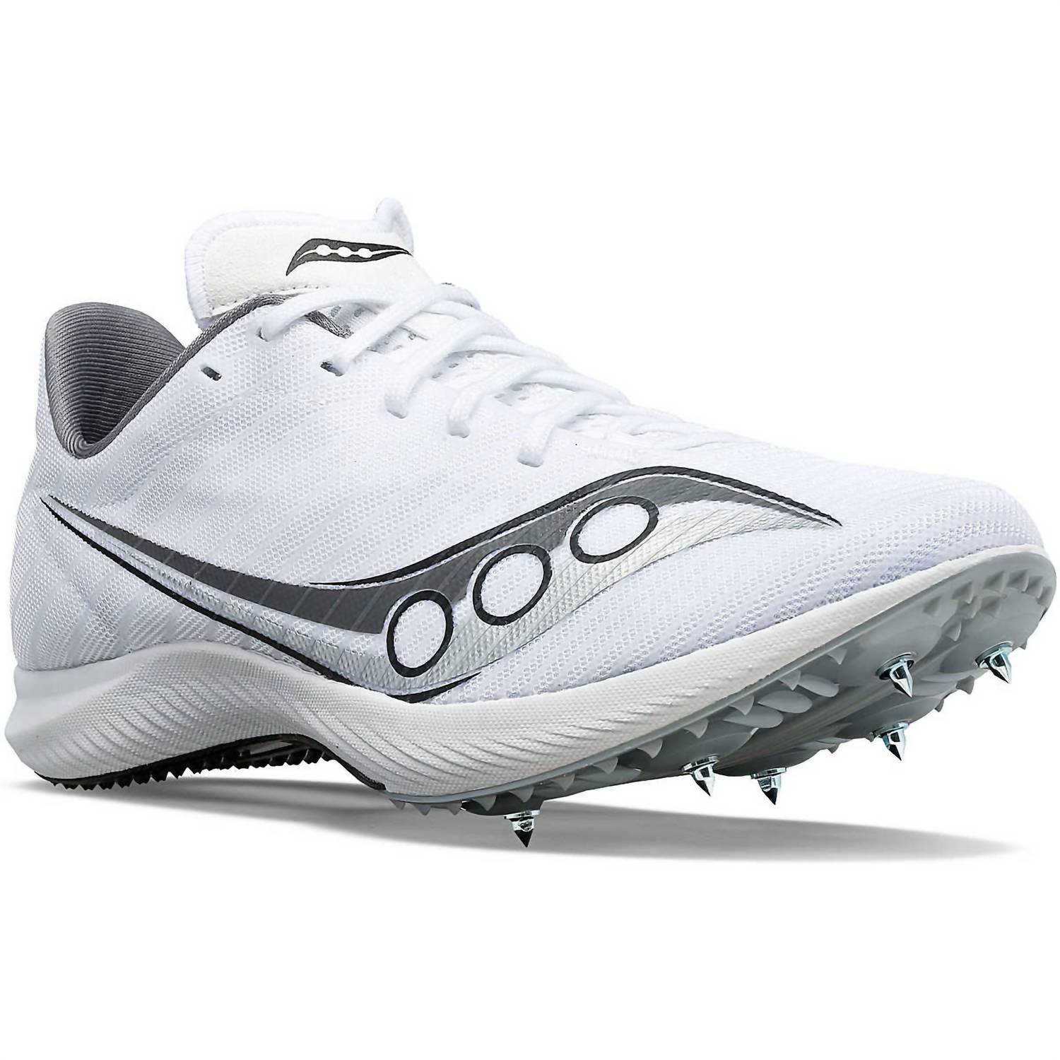 SAUCONY Women's Velocity Mp Track Spike Shoes in white silver - women's shoe - detail view