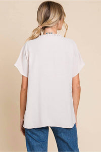 Jodifl Paden Top in oatmeal - women's blouse - detail view
