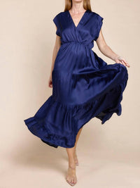 Sofia - Mishal Tiered Satin Maxi Dress