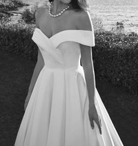 Cosmobella - Satin Off-the-shoulder Gown