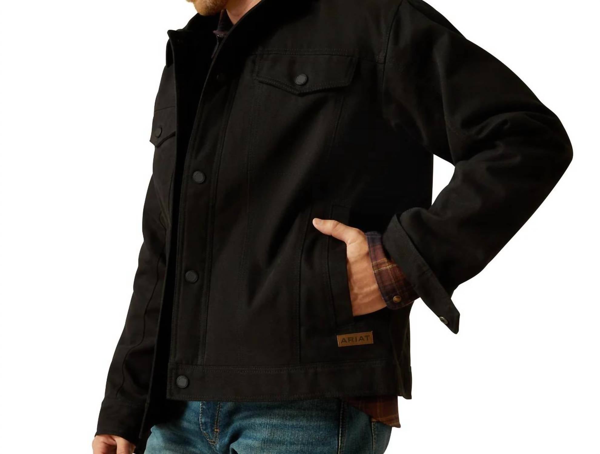 ARIAT Canvas Rancher Jacket in black - men's jacket - alternate view