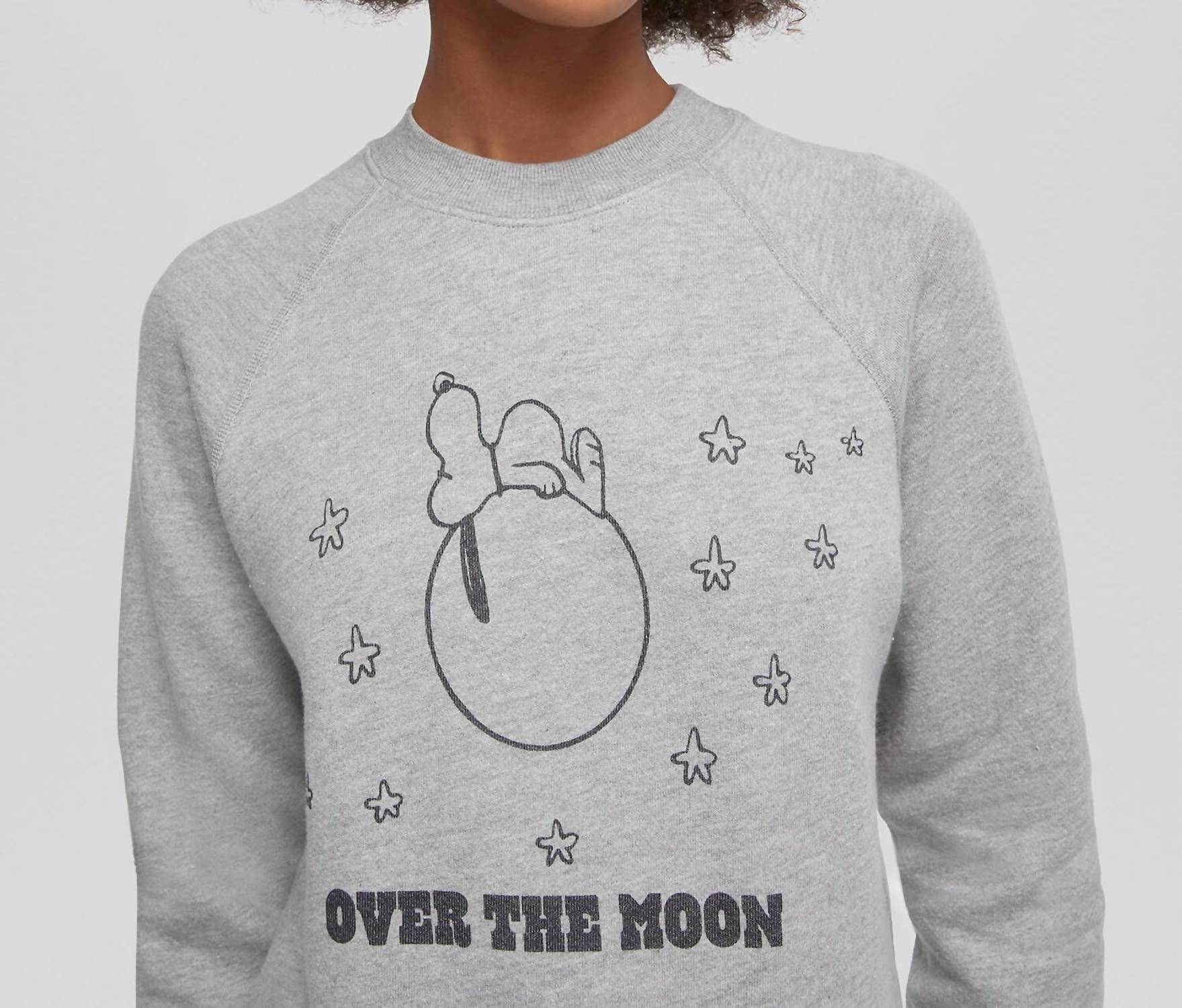 Re/Done - Snoopy Over The Moon Classic Crewneck Sweatshirt