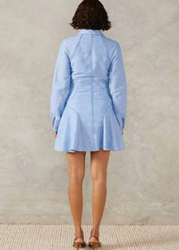 MON RENN shore mini dress in aquatic - women's dress - detail view