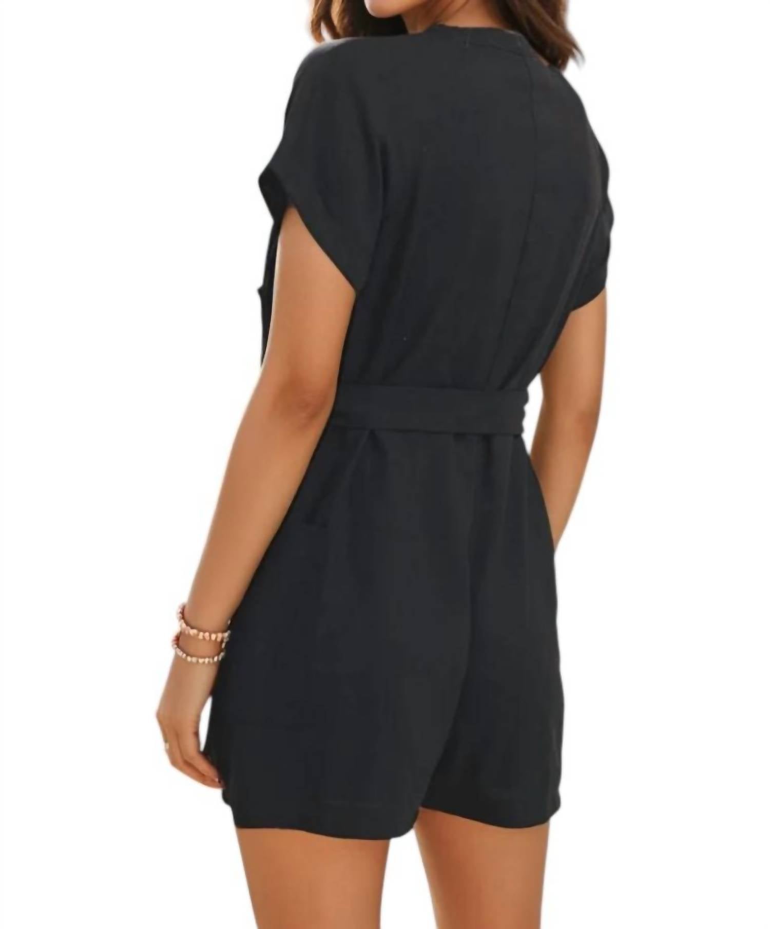 In February - Ava Linen Blend Romper