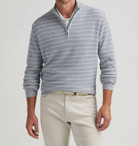 Peter Millar - South Bend Striped Quarter-zip Sweater