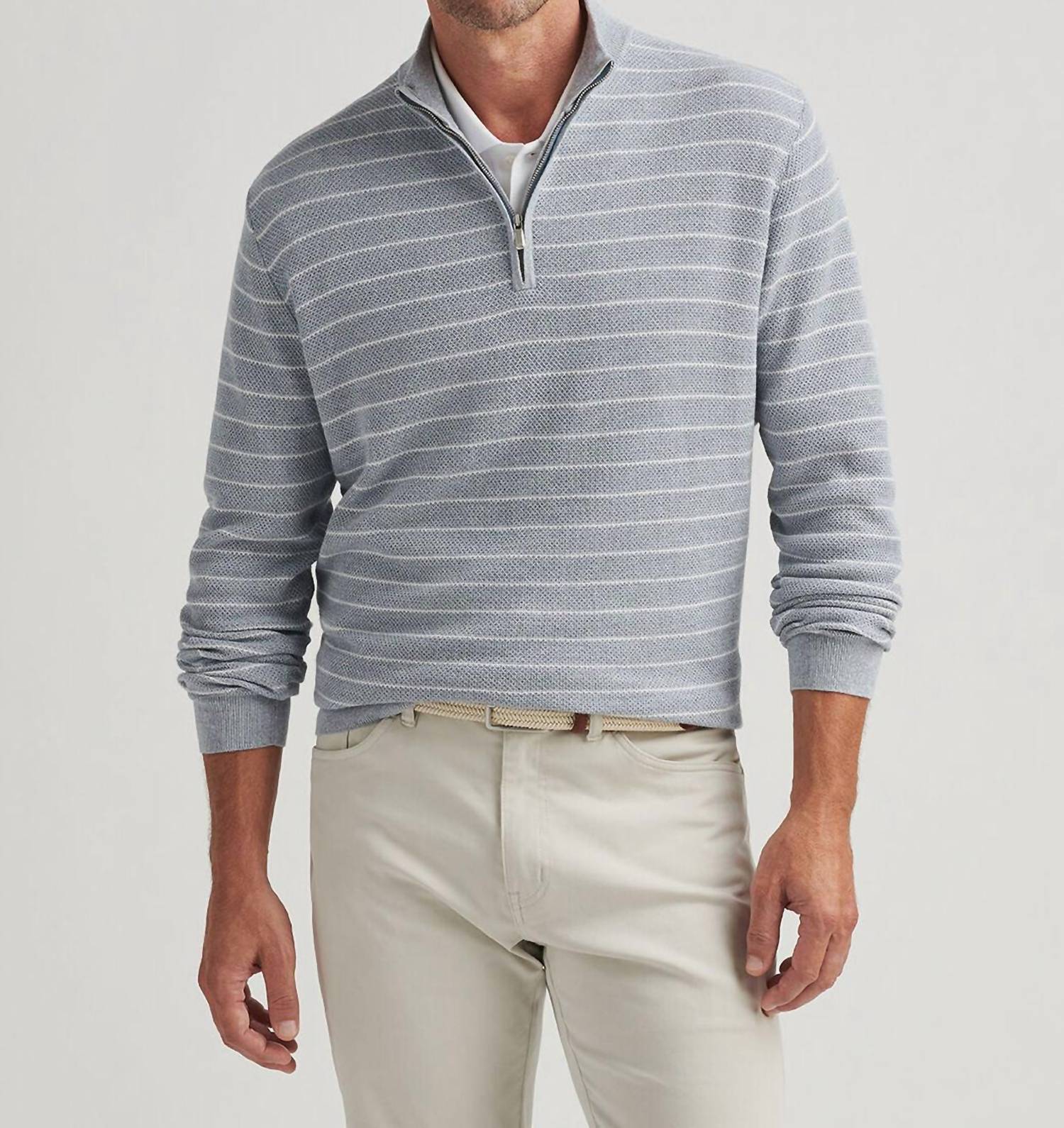 Peter Millar - South Bend Striped Quarter-zip Sweater
