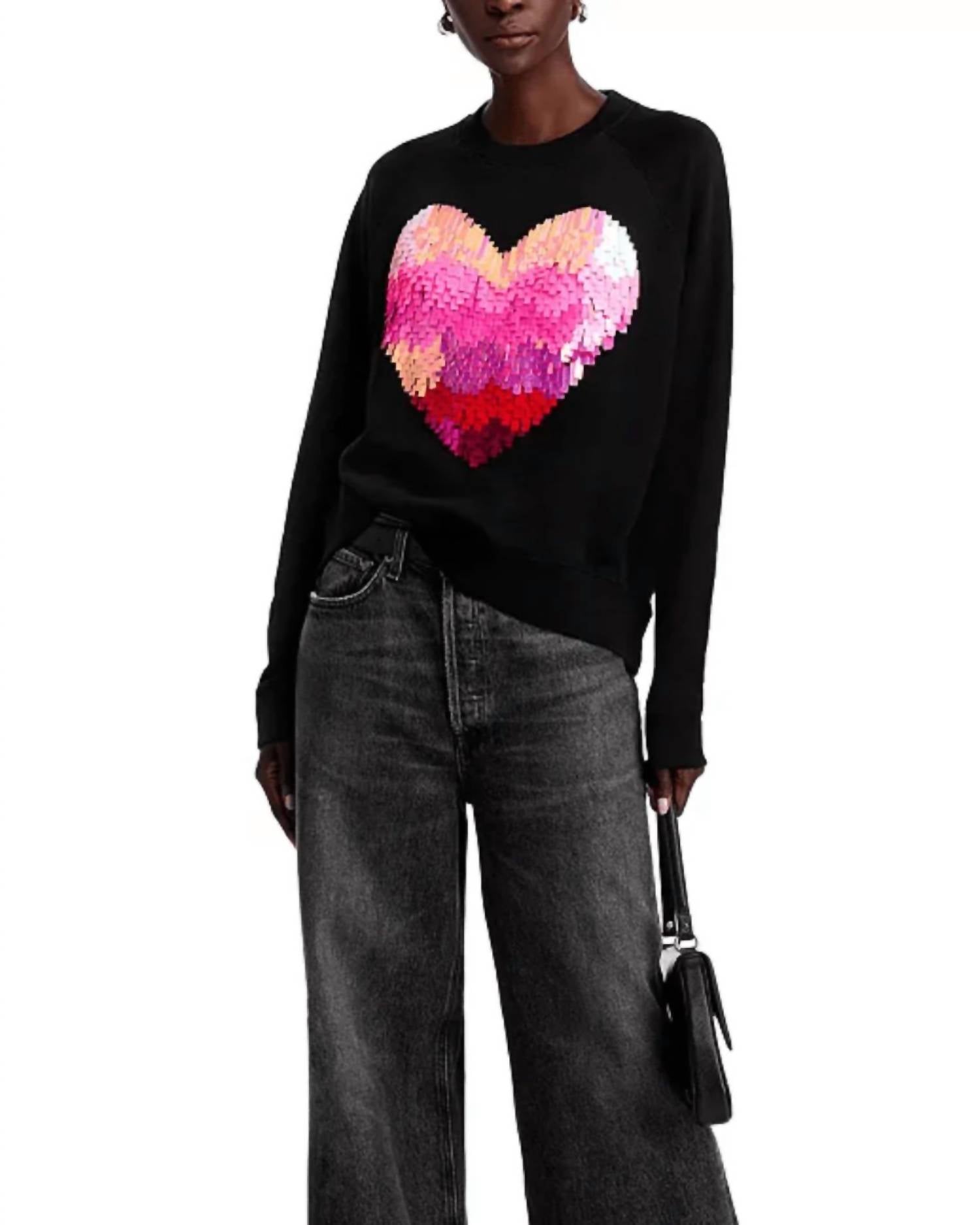 Essentiel Antwerp - Heater Sequin Heart Sweatshirt