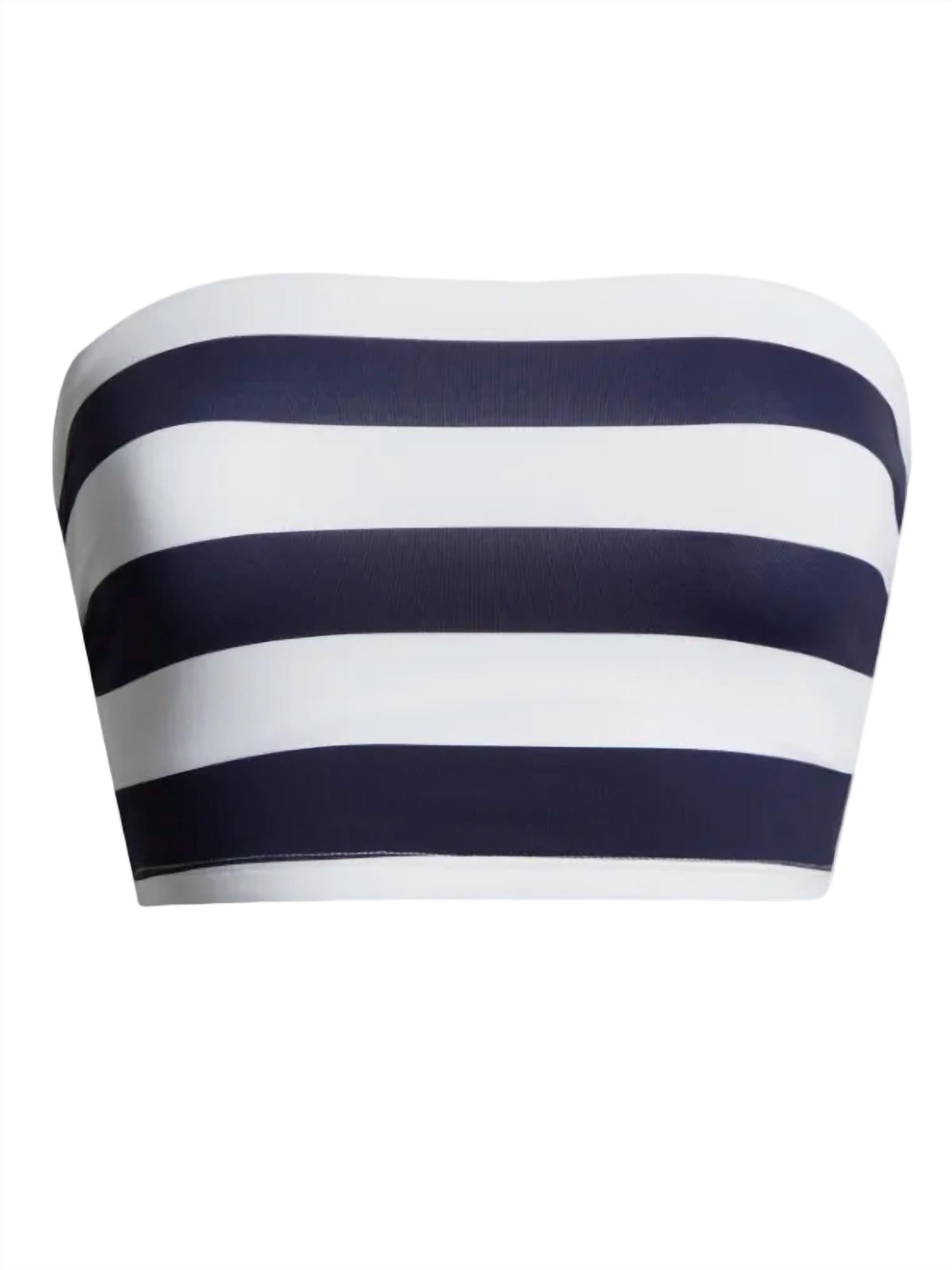 BONDI BORN Stella Bikini Top in navy stripe - women's swimwear - view 4