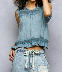 Pol - Open Back V-neck Top