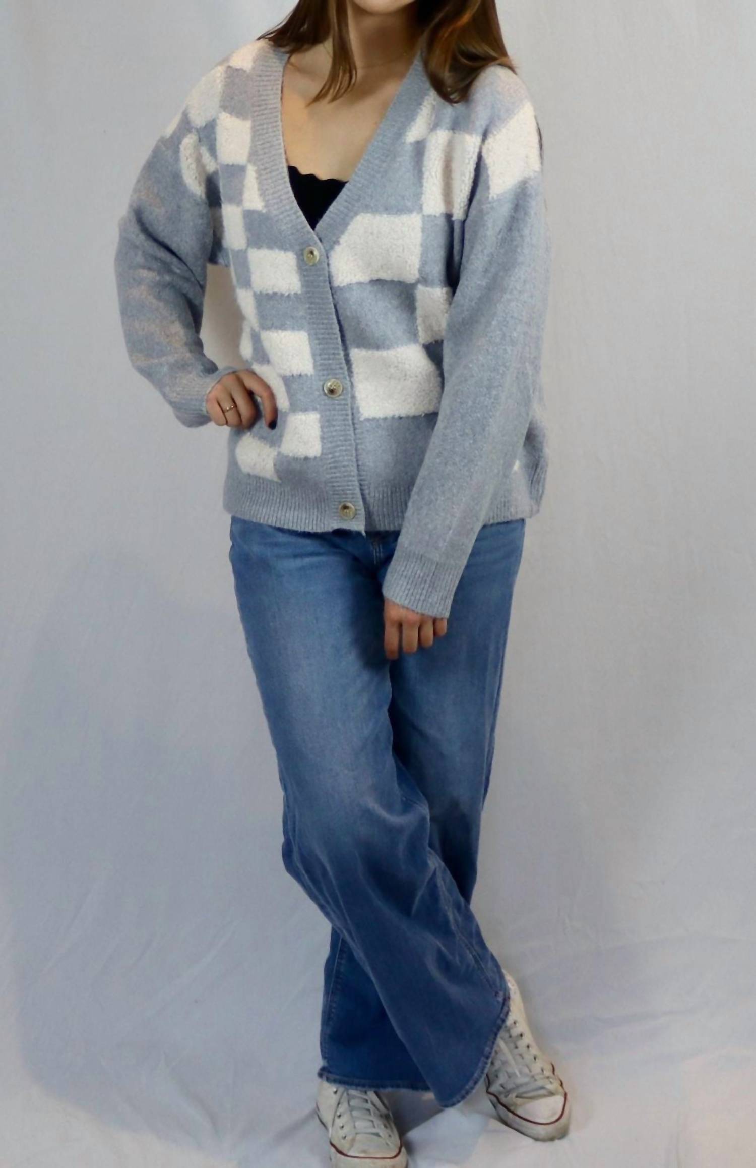 Adora - Silver Square Cardigan