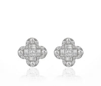 Diana M Jewels - 1.30 Cts Diamond Clover Stud Earrings