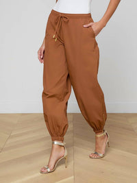 L'Agence Mariko Jogger in bone brown - women's pants - alternate view